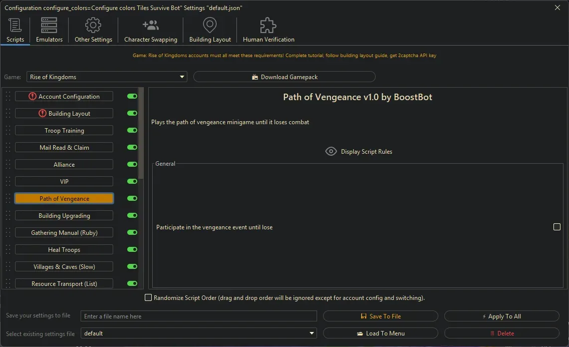 Rise of Kingdoms Bot - Path of Vengeance