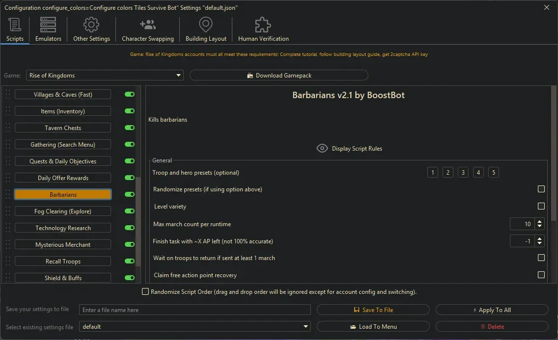 Rise of Kingdoms Bot - Barbarians