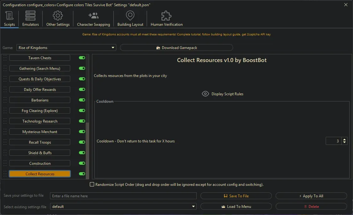Rise of Kingdoms Bot - Collect Resources