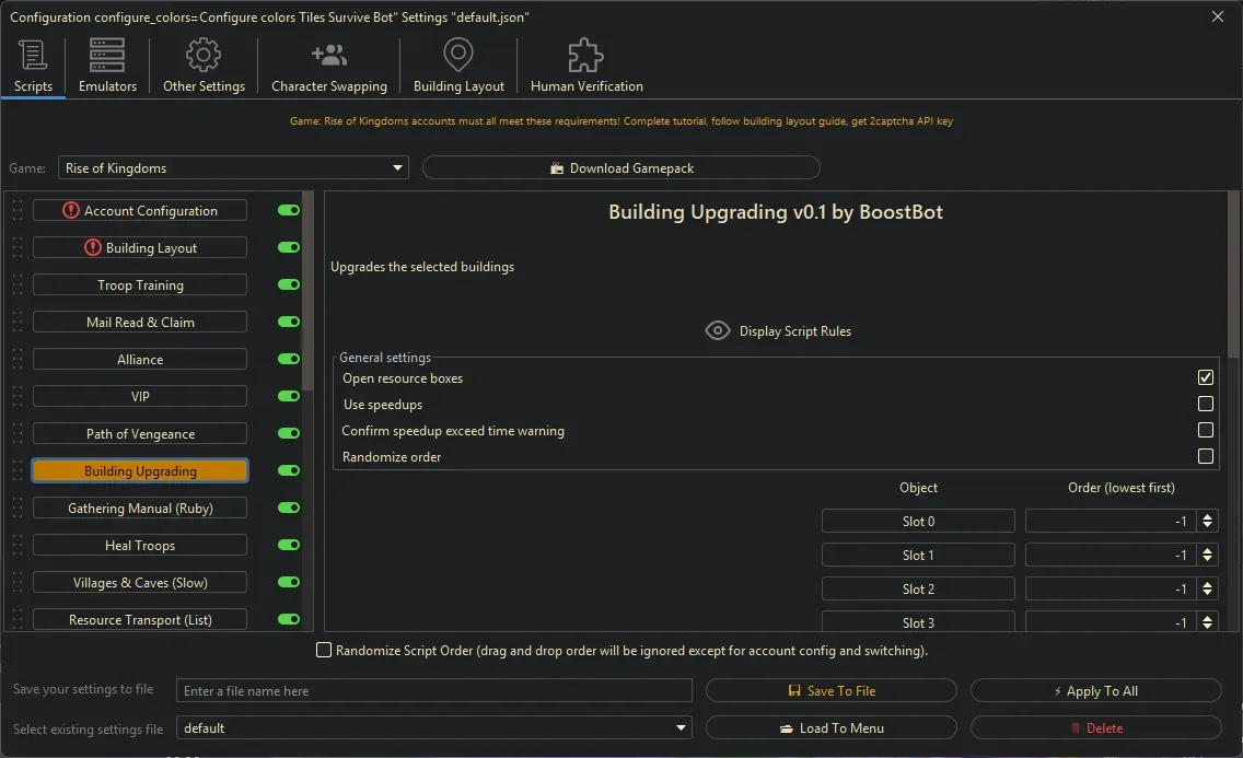 Rise of Kingdoms Bot - Building Upgrading